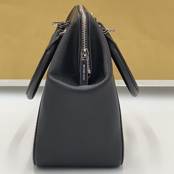 MICHAEL KORS CHARLOTTE LARGE SATCHEL BLACK - Picture 5 of 15